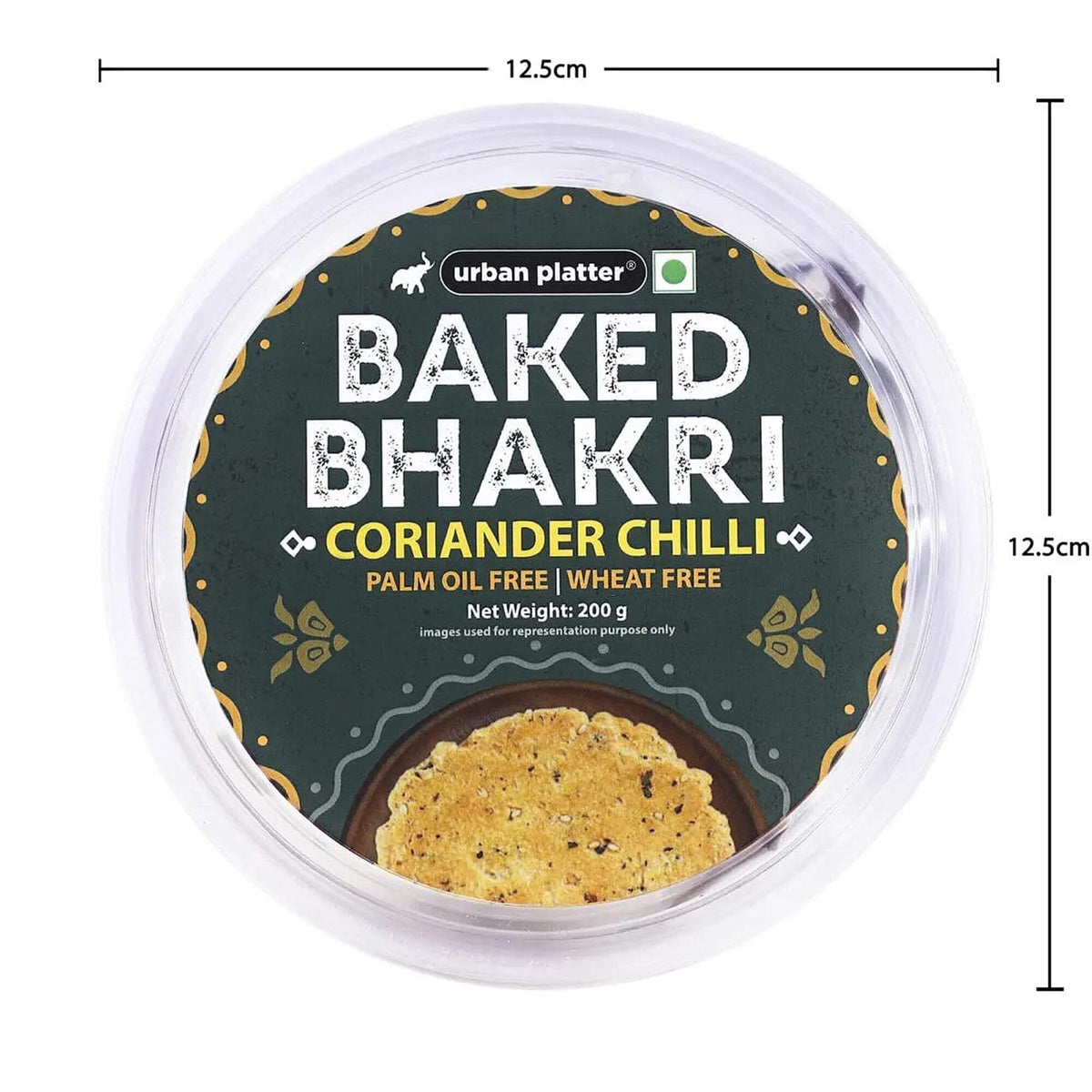 urban platter Baked Coriander Chilli Bhakri, 200gm (Wheat Free, Traditional Gujarati Snack)