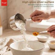 Parage Stainless Steel Measuring Cups & Spoon Combo for Dry or Liquid/Kitchen Gadgets/Cooking & Baking/Stackable Professional Measuring Cup Set with Measurement Handles (Set of 4 Cups & 4 Spoons)