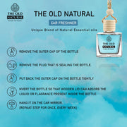 The Old Natural Car Freshener with Essential Oils Fragrance in Glass bottle with Wooden Diffuser Lid | Car Perfume 20ml