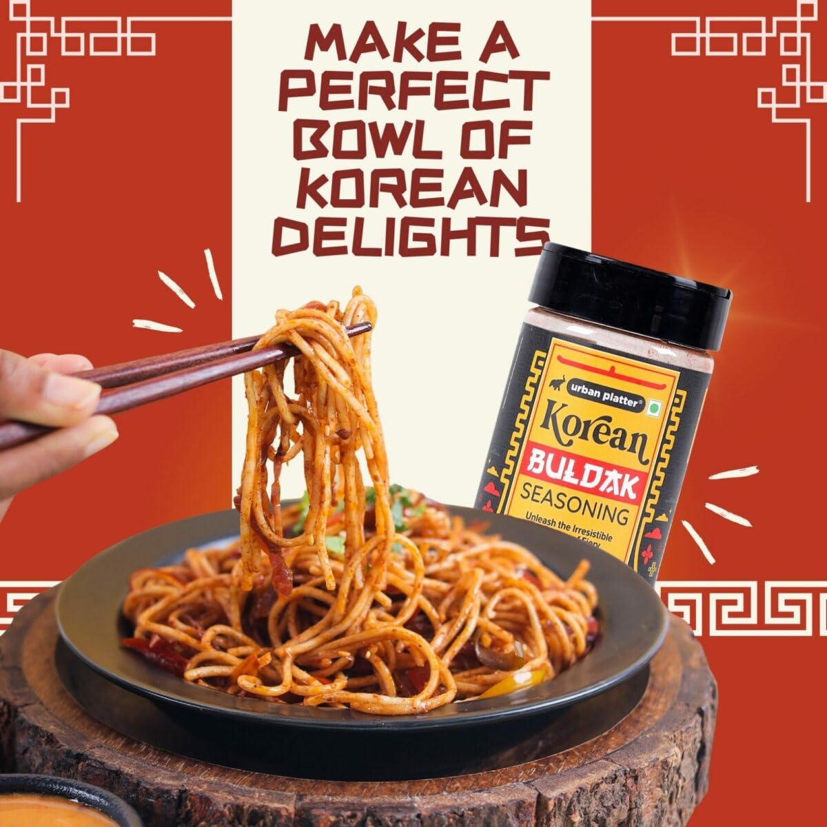 Urban Platter Korean Buldak Seasoning, 100g (Plant-Based | Fiery and Addictive | Signature Korean-Style Flavour)