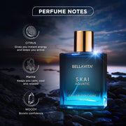 Bella Vita Luxury Skai Aquatic Unisex Eau De Cologne G.O.A.T Man Liquid Eau De Parfum With Bergamot Patchouli & Vetiverpremium Long Lasting Spicy & Woody Fragrance For Men 100 Ml,Blue