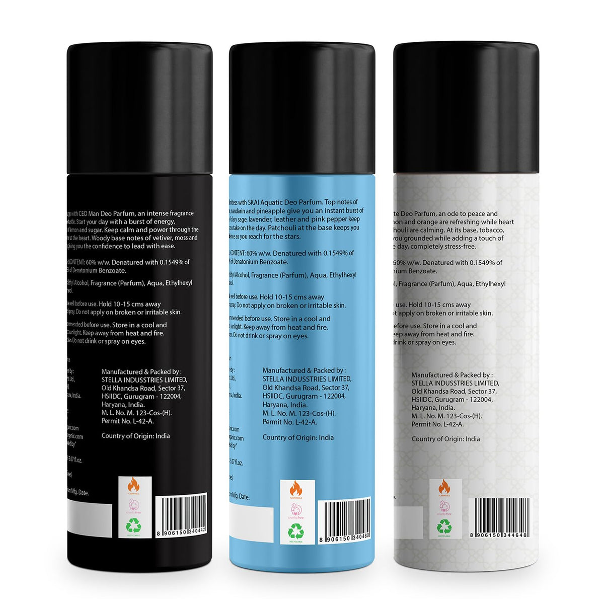 Bella Vita Luxury Woody Body Parfum Deo Spray Combo Pack Of 3 X 150 Ml, No Gas Long Lasting Premium Fragrance Deodorant With Tonka For Unisex, Orange, Bergamot And Lavender