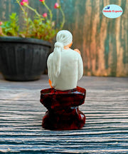 SHINDE EXPORTS shirdi saibaba Marble Idol Statue murti Home Murty for car Dashboard for Pooja Room (4 inches)
