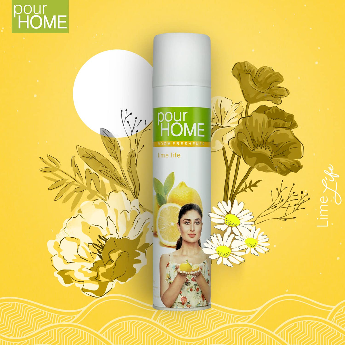 POUR HOME French Fusion & Lime Life Room Freshener Spray -220ML Each (Pack of 2) |Reduces Odours - Suitable for Home & Office