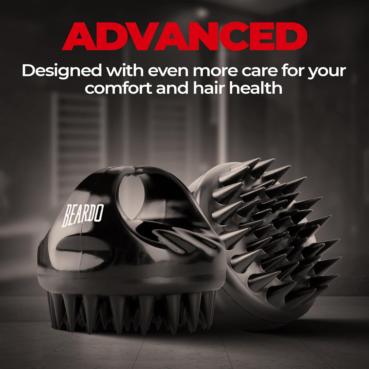 Beardo Advance Scalp Massager & Detangling Hair Brush for Men | Men Accessories | Soft Silicone Bristles for Dry Massage, Oil & Shampoo | Hair comb (Set of 2)