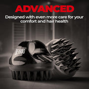 Beardo Advance Scalp Massager & Detangling Hair Brush for Men | Men Accessories | Soft Silicone Bristles for Dry Massage, Oil & Shampoo | Hair comb (Set of 2)