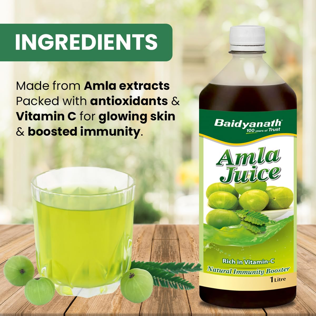 Baidyanath Amla & Aloe Vera Juice Combo 1L Each | Natural Vitamin C, Antioxidant & Enzyme Rich | Helps in Gut Health & Skin Nourishment | Vegan, GMP Certified & Preservative Free (Pack of 2)