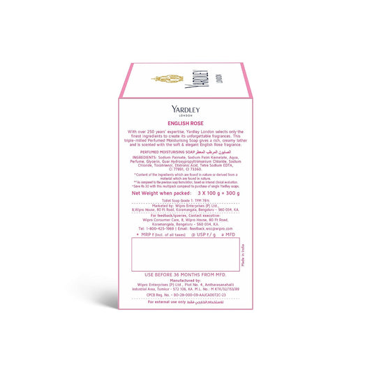 Yardley London English Rose Luxury Soap, 100 G, Pack of 3