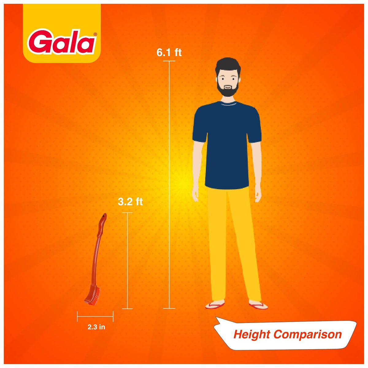 Gala Super Hockey Toilet Brush (Multicolour)