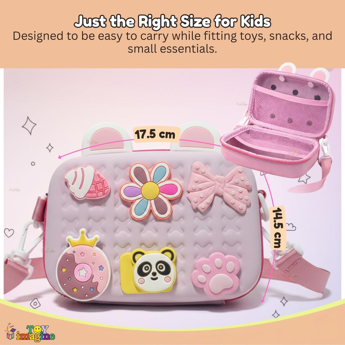 Toy Imagine Crossbody Sling Bag for Boys & Girls | Trendy Side Bag/Side Purse for Daily Use | Lightweight Shoulder & Cross-Body Side Bag for Women and Kids
