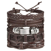 Shining Diva Fashion Genuine Leather Bracelet Wraps Casual Skin Friendly Bracelets for Men Boys