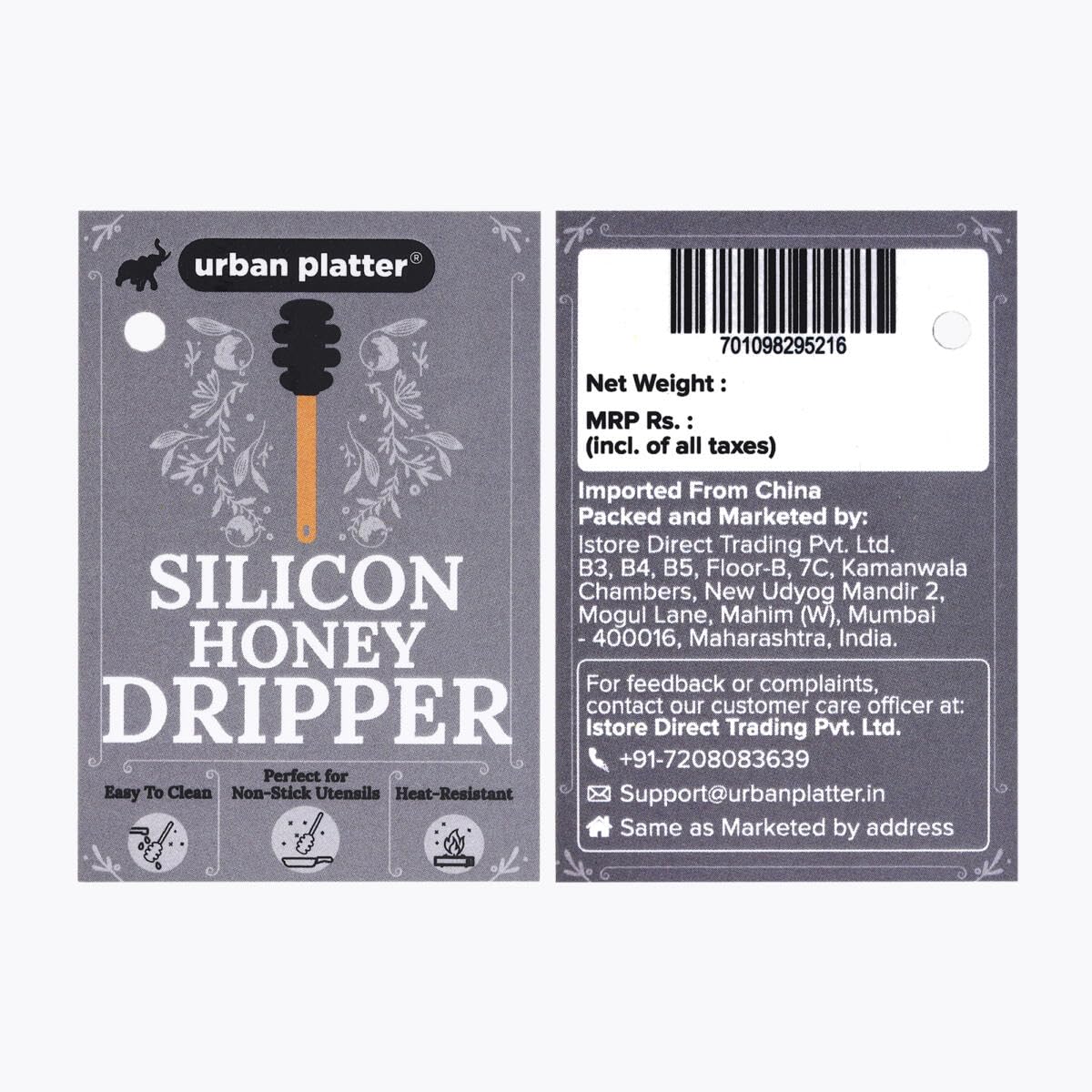Urban Platter Silicone Dipper for Honey,Maple Syrup, Molasses, Melted Chocolate, Caramel Dippers Server [with Wooden Handle, Easy to Clean, Perfect for Non-Stick Utensils, Heat-Resistant]