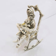 KridayKraft Metal Chair Ganesh ganpati Idol with Reading Ramayan Home Decoration and Gifts for Your Love Once