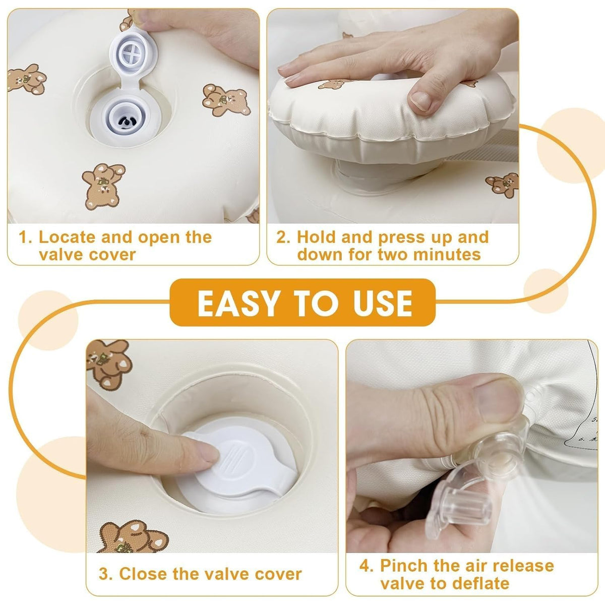 Toy Imagine Inflatable Baby Chair Feeding Tray Back Support & Built-in Pump