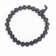 Aalayam Selveer Natural Unpolished Karungali Bracelets Original for Men & Women (Bead Size 8 mm) (Black)