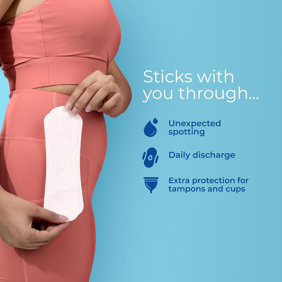 Nua Everyday Comfort Panty Liner for Women Daily Use | Pack of 16 liners 190mm | For White Discharge, Spotting & Non Period Leakages | Individually Wrapped | Zero Irritation | Super-thin | Stays in Place | Instant Absorption | Softest Top sheet | 100% Toxic-Free | Panty Liner Pads Sanitary Napkins