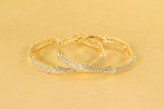 NMII Premium CZ American Diamond Alloy Metal Bangles For Women & Girls | Traditional AD Stone Bangles Bracelet | Designer Bridal Kangan Diamond | Stylish Chudi Set For Wedding, Party- Set of 2 Bangle