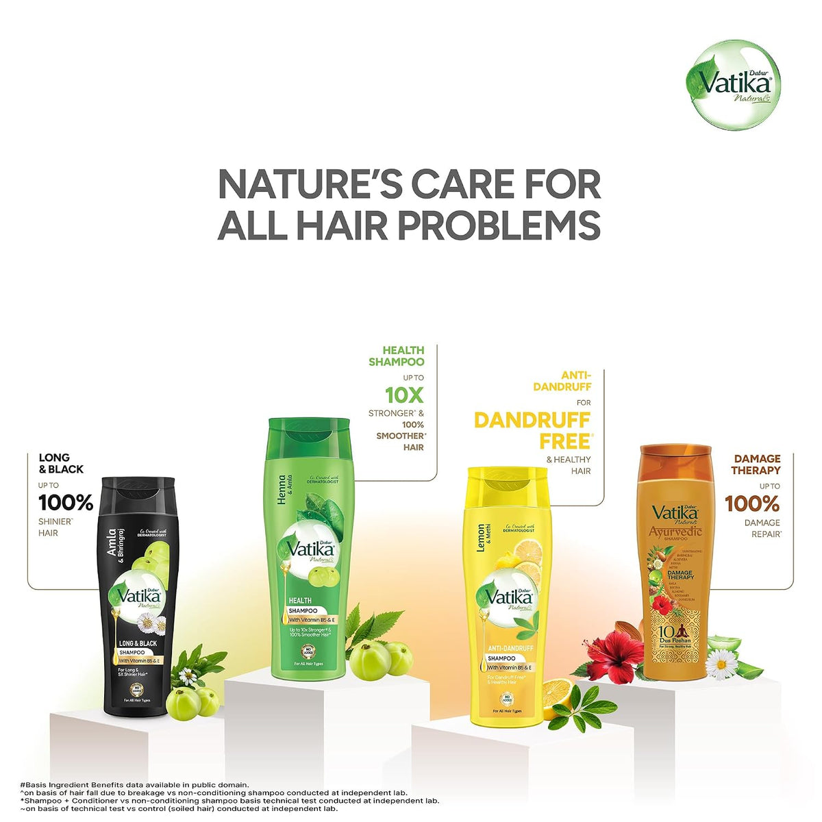 Dabur Vatika Health Shampoo - 340 ml | For Smooth, Shiny & Nourished Hair | Repairs Hair Damage, Controls Frizz | For All Hair Types | Goodness of Henna & Amla