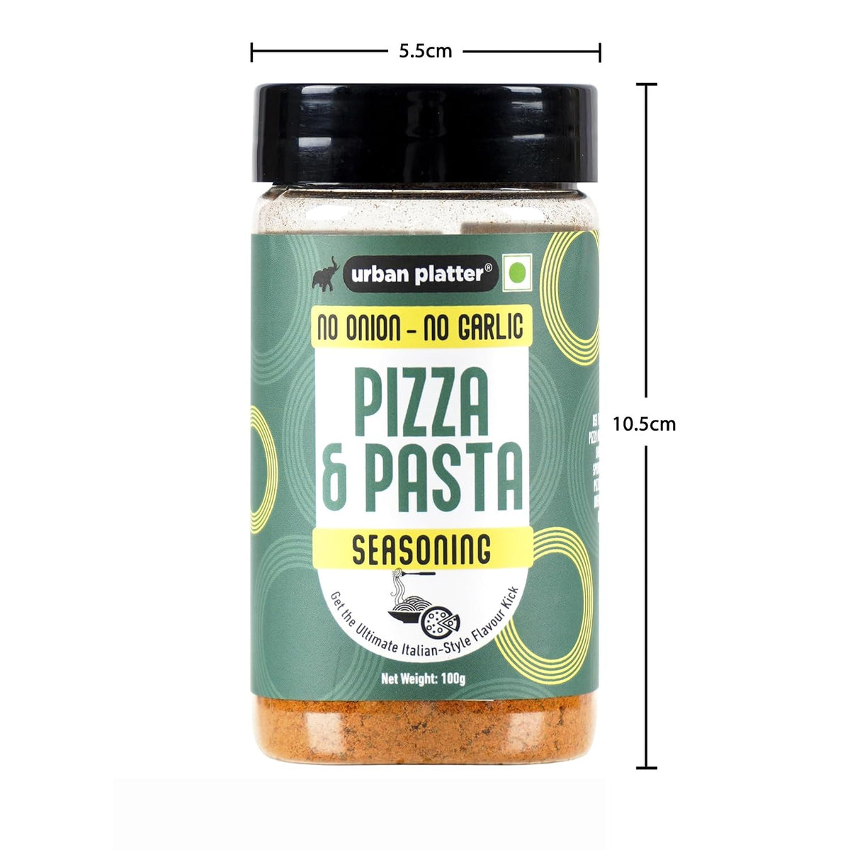 Urban Platter Jain Pizza & Pasta Seasoning, 100g (Signature Italian-Style Seasoning | Multipurpose Herb & Spice Blend | MSG-Free)