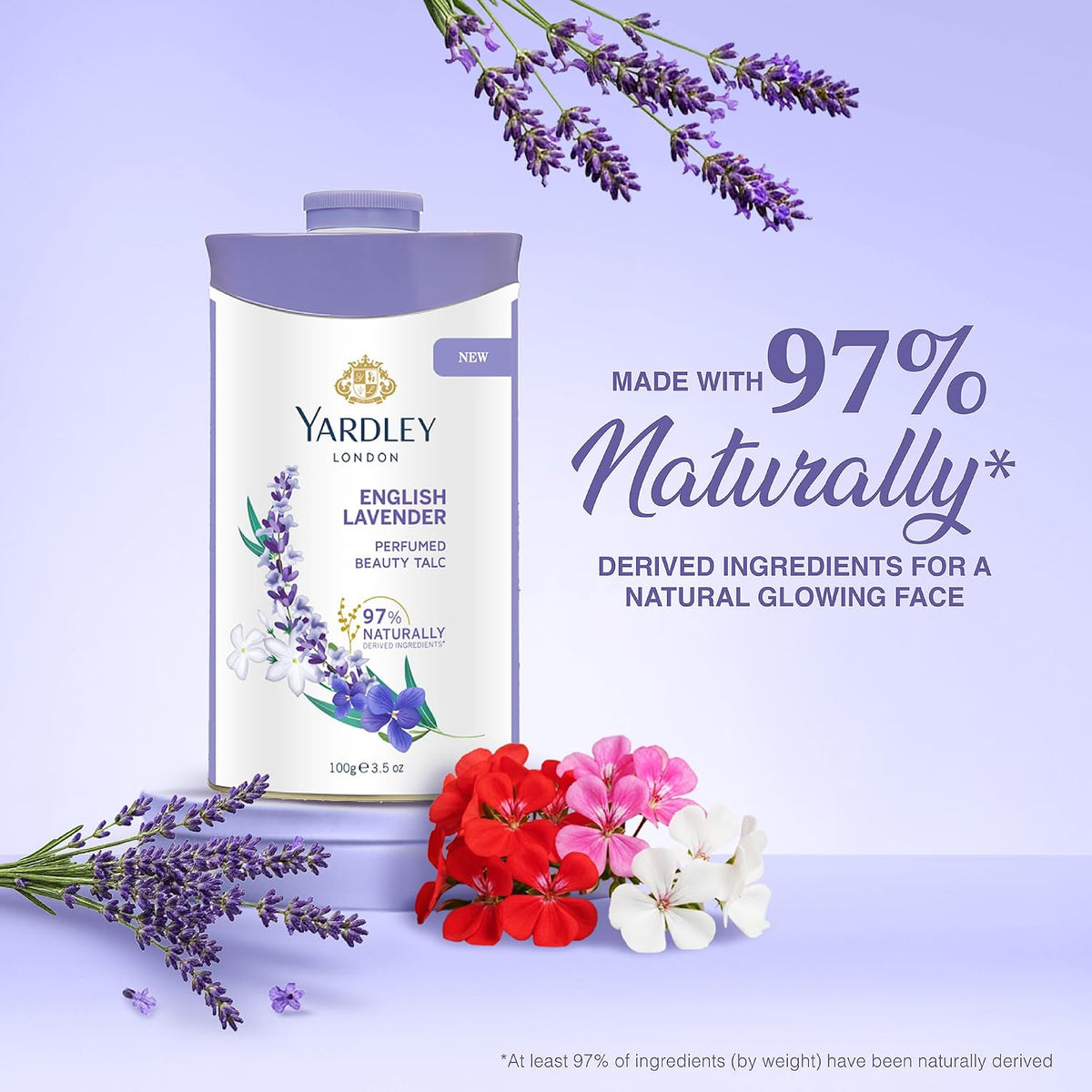 Yardley London English Lavender Perfumed Beauty Talc For Fragrant Glow|100g