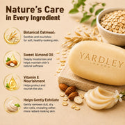 Yardley Oatmeal And Almond Bar Soap, 4.25 Ounce