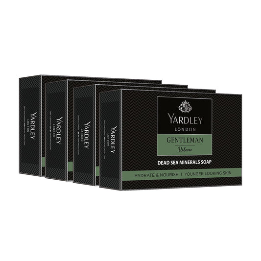 Yardley London Gentleman Urbane Soap, with Dead Sea Minerals, for deep nourishment and younger looking skin (Pack Of 4, 4x100g)