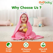 OYO BABY Baby Blanket Combo Pack – 3 Pcs Hooded Wrappers for Newborn Boys & Girls | Soft, Lightweight, Multi-Purpose Baby Wrapper/Blanket (0–12 Months, 84×62 cm)