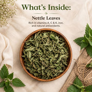 BLUE TEA - Nettle Tea - 30 Tea Bags - Plant Based | Helps With Body Detox and Digestion | UTI Support | Caffeine Free - Herbal Tea | Ziplock Pack