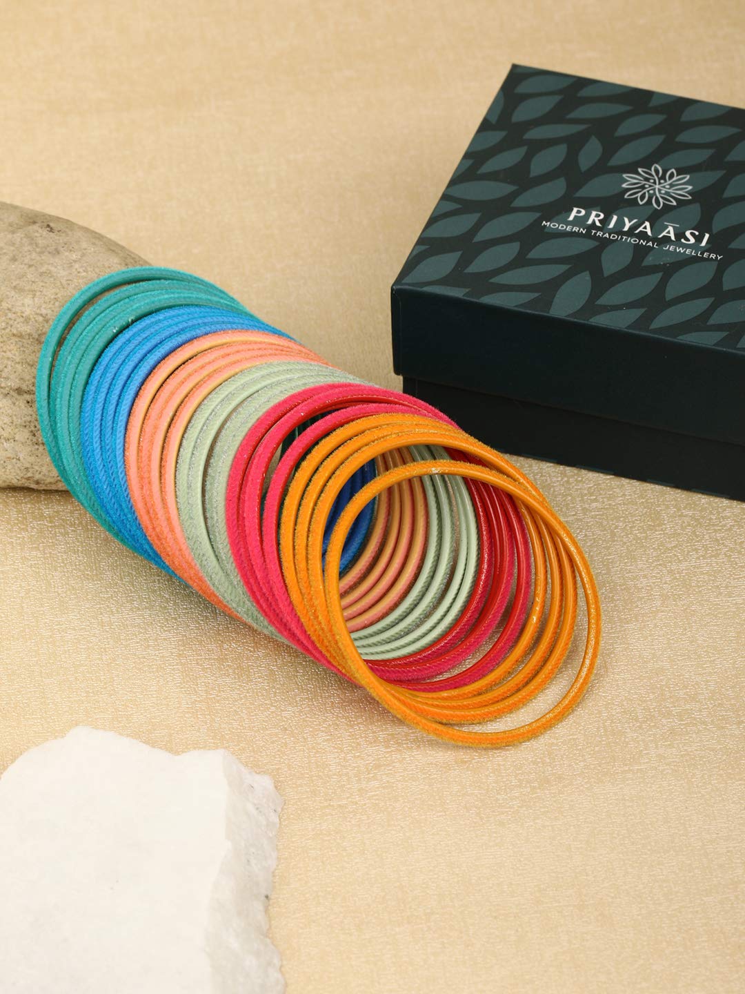 Priyaasi Multicolor Brass Bangle Set for Women and Girls's