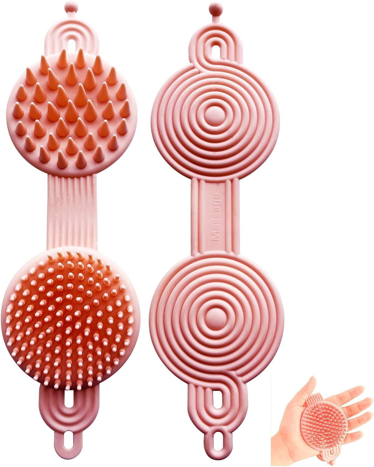 E-COSMOS 2 in 1 Body scrubber with Scalp Massager Shampoo Brush Shower Hair Comb Durable Smooth Hair Brush for Hair Growth Skin Friendly Soft Odorless Head for Men Women Kids (MULTICOLOR/PACK OF-1)
