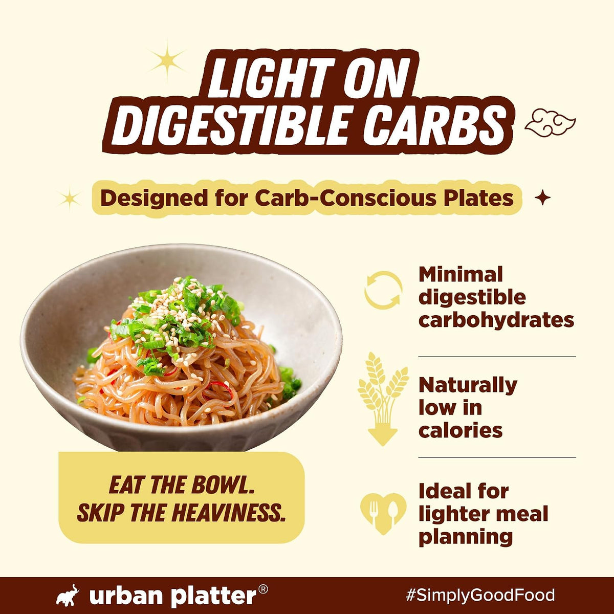Urban Platter Shirataki Konjac Noodles, 270g, Pack of 6 (Fat-Free, Gluten-Free, Low Carb, Ready to Use)