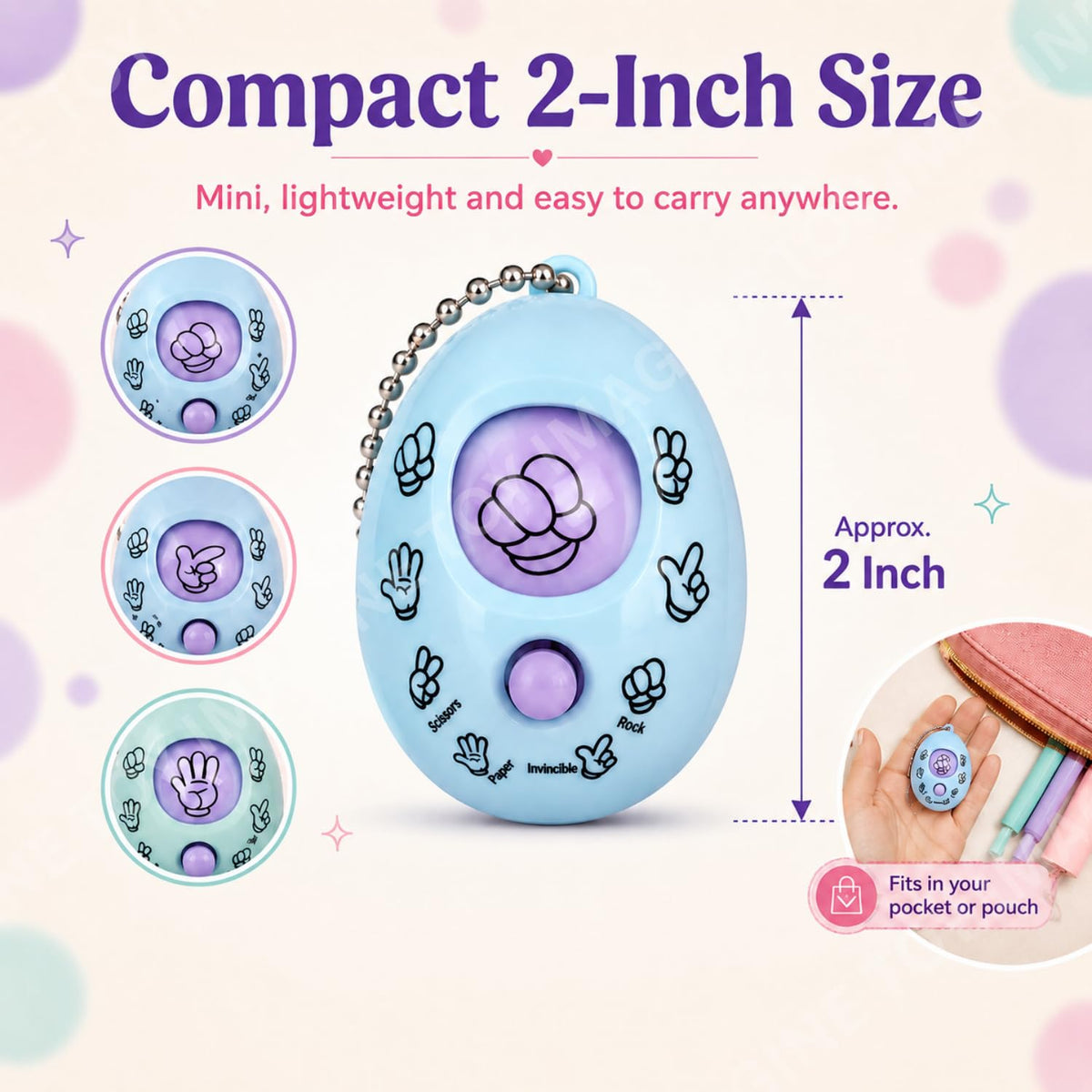 Toy Imagine Rock Paper Scissors Game Keychains for Kids, Pack of 10