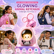 Toy Imagine Cute LED Glowing Animal Keychain for Kids (Pack of 4) Kawaii Cat Astronaut Bag Charm with Bell Backpack & School Bag Accessory Return Birthday Gift for Girls, Boys, Teens (Random Designs)