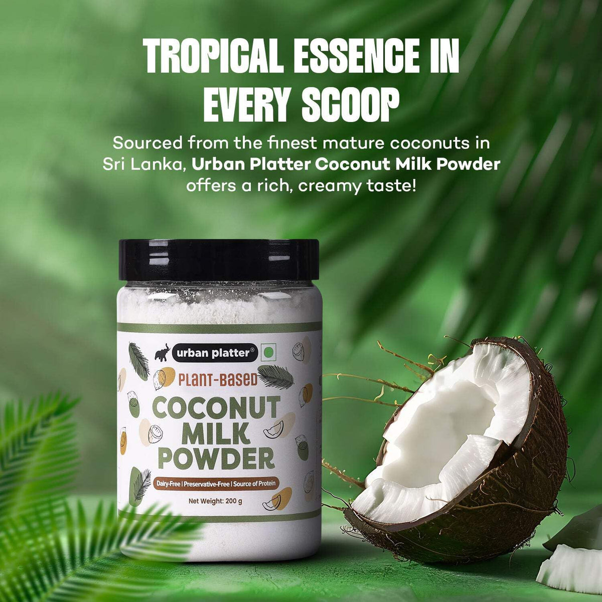 Urban Platter Coconut Milk Powder, 400g (Plant-Based, Preservative-Free , Easy to use, Dairy-Free , Source of Protein ,Add to Smoothies ,curries, Baked Goods))