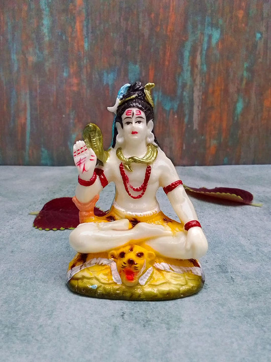 SHINDE EXPORTS Shiva Bholenath mahadev shankar bhagwan ki Marble murti for car Dashboard Home Pooja