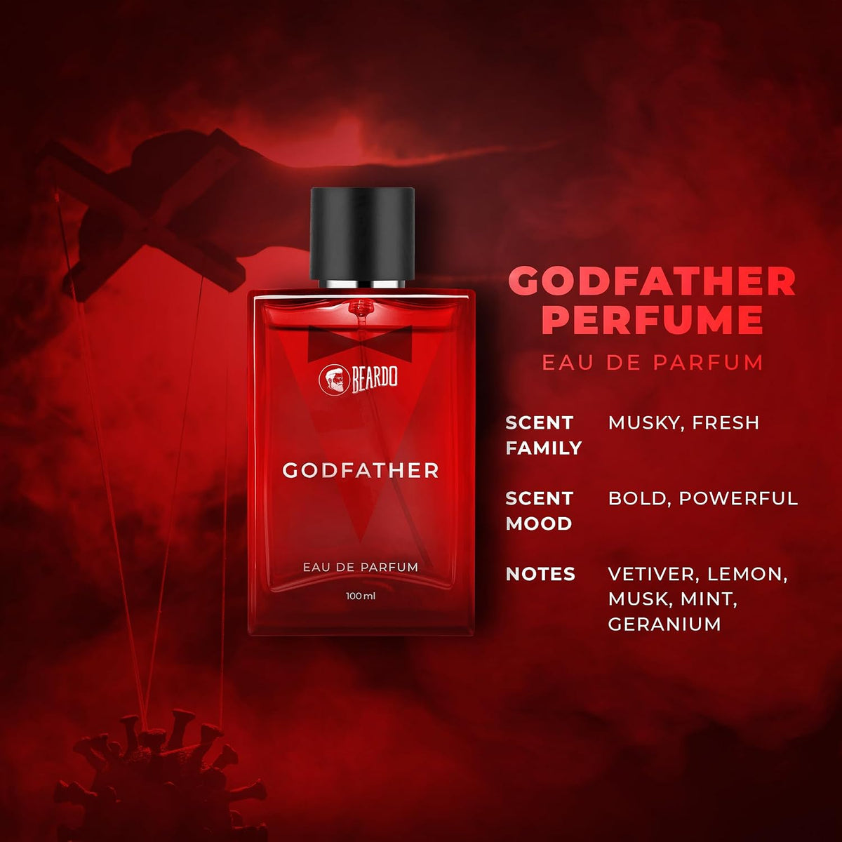BEARDO Godfather & Whisky Smoke Perfume For Man,100ml X 2|Eau De Parfum|Premium Perfume | Strong Long Lasting Fragrance | Perfume for Men |Gift For Men| Boyfriend | Husband