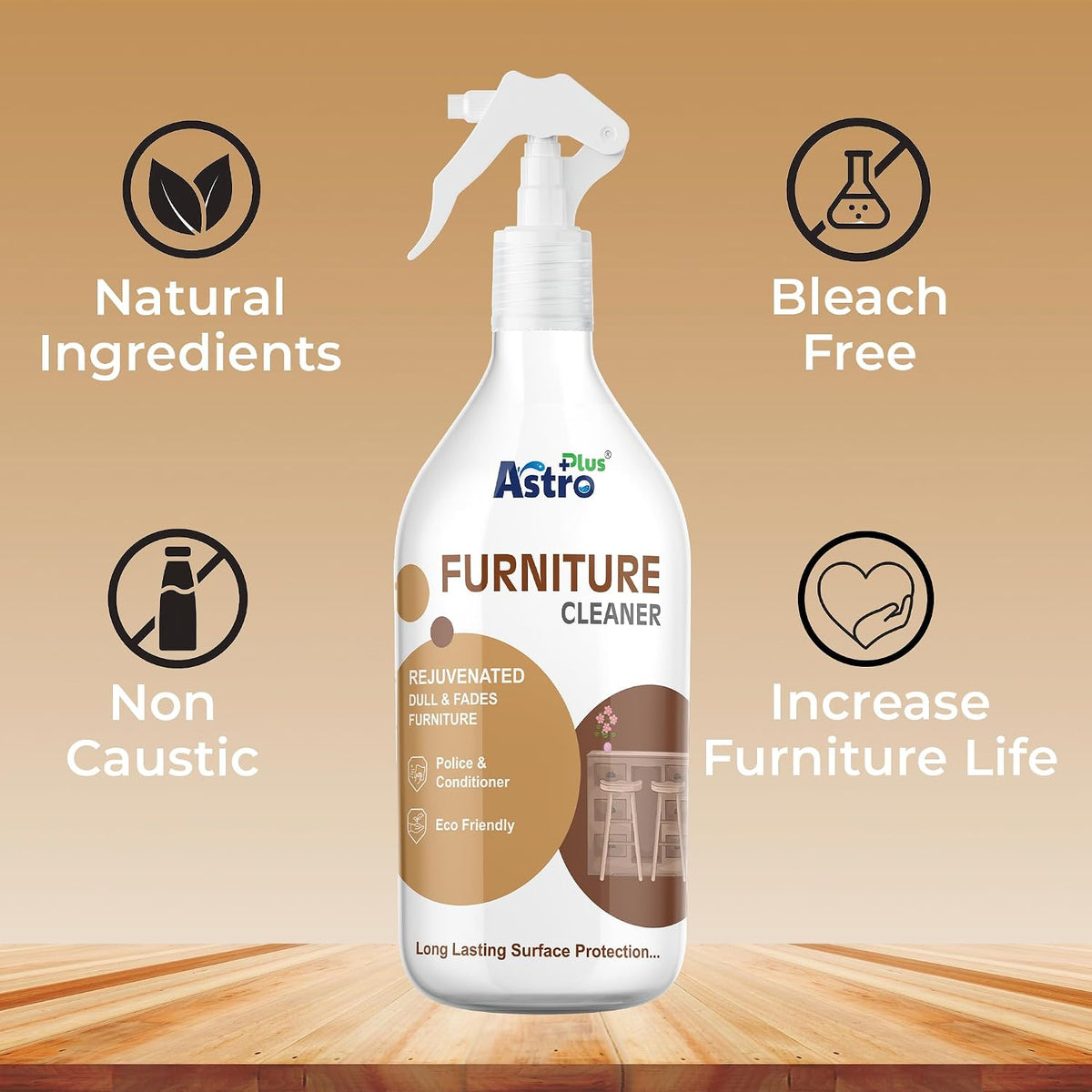 Astro Plus+ Furniture Cleaner Liquid – Removes Stains and Restores Shine (500 ml)