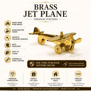 DSH Brass Jet Plane Table Top Decorative Showpiece for Home Decor & showpiece Office Tabletop Miniature Statue Decor Item.(F20-05-Big)