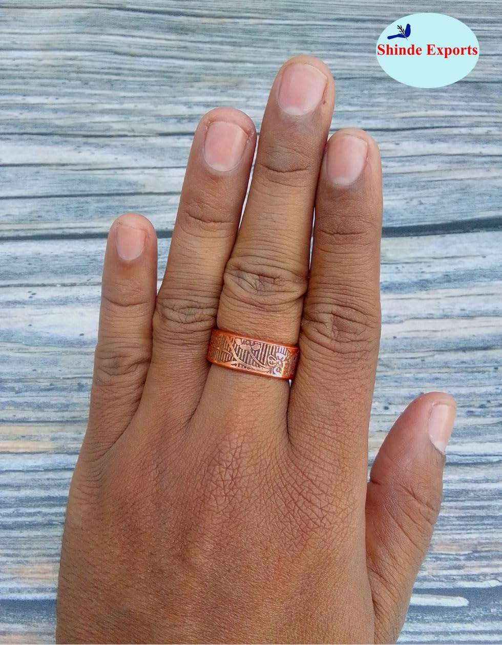 SHINDE EXPORTS copper magnetic ring pure adjustable for men and women 8 mm