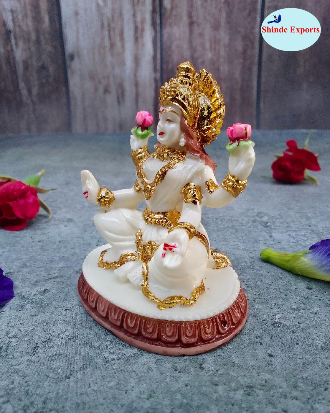 SHINDE EXPORTS Goddess laxmi Devi Marble murti Small Lakshmi Statue Idol for Home Pooja