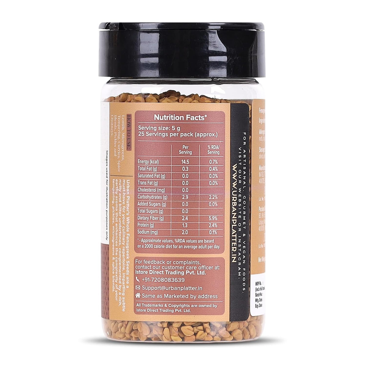 Urban Platter Whole Fenugreek Seeds, 125g (Methi Dana | Used for Microgreen sprouting)