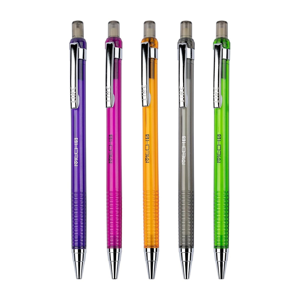 Linc 0.5mm Mech5 Mechanical Pencil, Multicolor Body (Pack of 10)