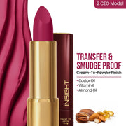 INSIGHT Cosmetics Blur Rouge Lipstick – Long Lasting | Matte Finish | Non-Transfer | Lightweight & Non-Sticky | One-Swipe Pigment (Ceo Move) – 4.2g