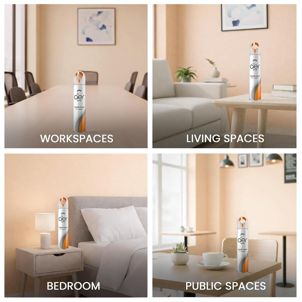 Godrej aer Spray | Room Freshener for Home & Office - Mystic Musk (200 ml) | Long-Lasting Fragrance