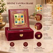 DIVINITI 24K Gold-Plated Navagraha Yantra Frame | Sacred Yantra for Balance, Protection & Positivity | Home, Office & Pooja Decor | Premium Gift Box | 12 x 11 CM