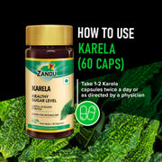 Zandu Karela Pure Herbs (Bitter Melon) for Healthy Sugar Levels and Improved Metabolism | 100% Natural & Authentic | Powerful Blood Purifier for Glowing Skin - 60 Veg capsules (Pack of 2)