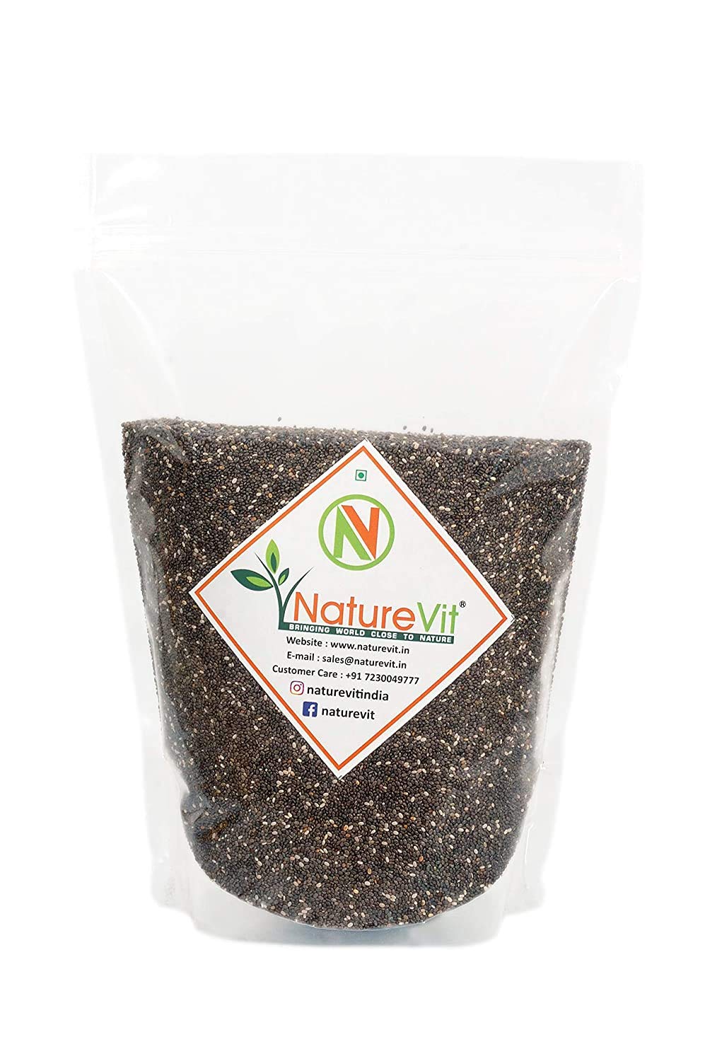 NatureVit Healthy Seeds Combo of 800 Gram (Pack of 4) | 200g Each | Watermelon, Pumpkin, Sunflower, & Chia | Super Saver Combo