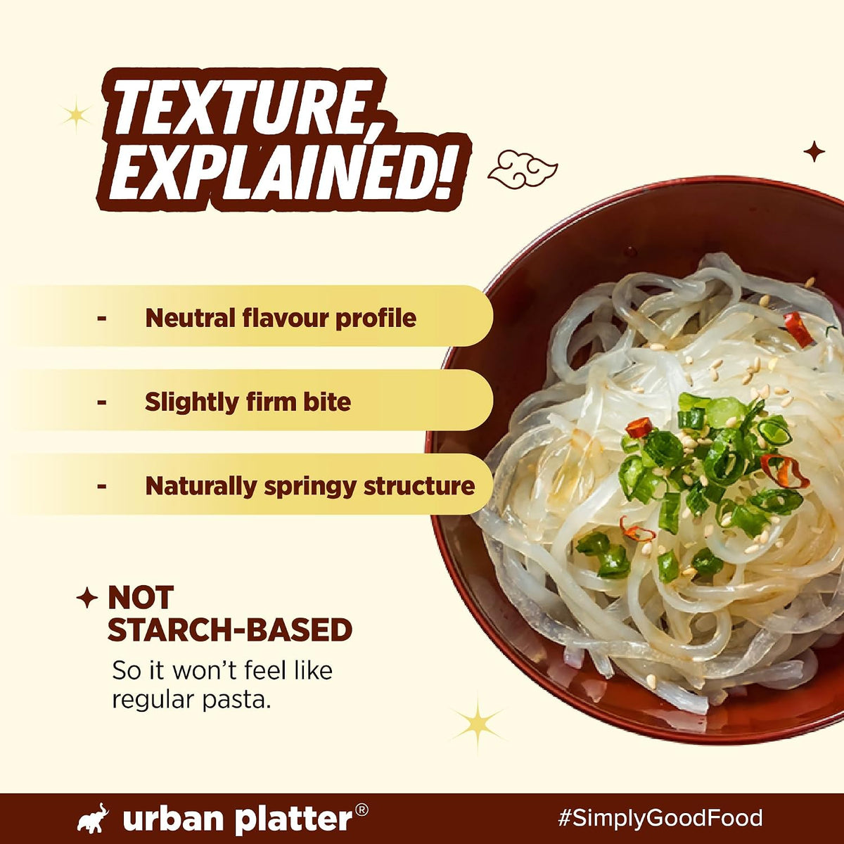 Urban Platter Shirataki Konjac Noodles, 270g, Pack of 6 (Fat-Free, Gluten-Free, Low Carb, Ready to Use)
