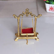 KridayKraft Laddu Gopal Jhulla Palana Metal Gold Plated for Your kanha Metal Krishna jhulla palna Religious Gift Article.