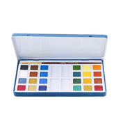 Camel Premium Poster Colour with Brush - 20 Shades (Multicolor) Artist Water Colour Cake Set - Pack of 24 (Blue)